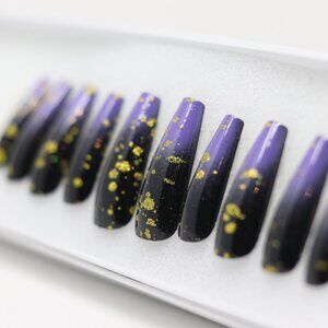 Press On Nails Long Coffin Shape "Lavendar Bliss"